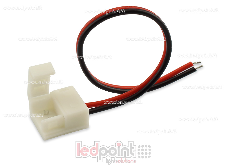 Conector waterproof con cable de 14cm para tiras de led IP65/IP53 2835 y 3528 monocromáticas (PCB 8mm), versión reducida