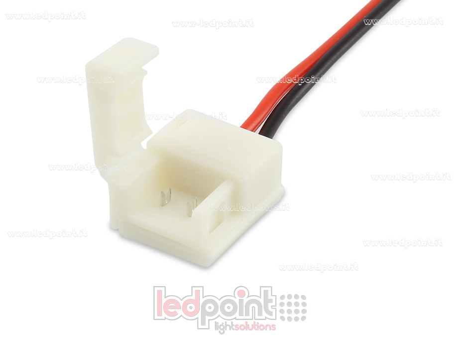Conector waterproof con cable de 14cm para tiras de led IP65/IP53 2835 y 3528 monocromáticas (PCB 8mm), versión reducida