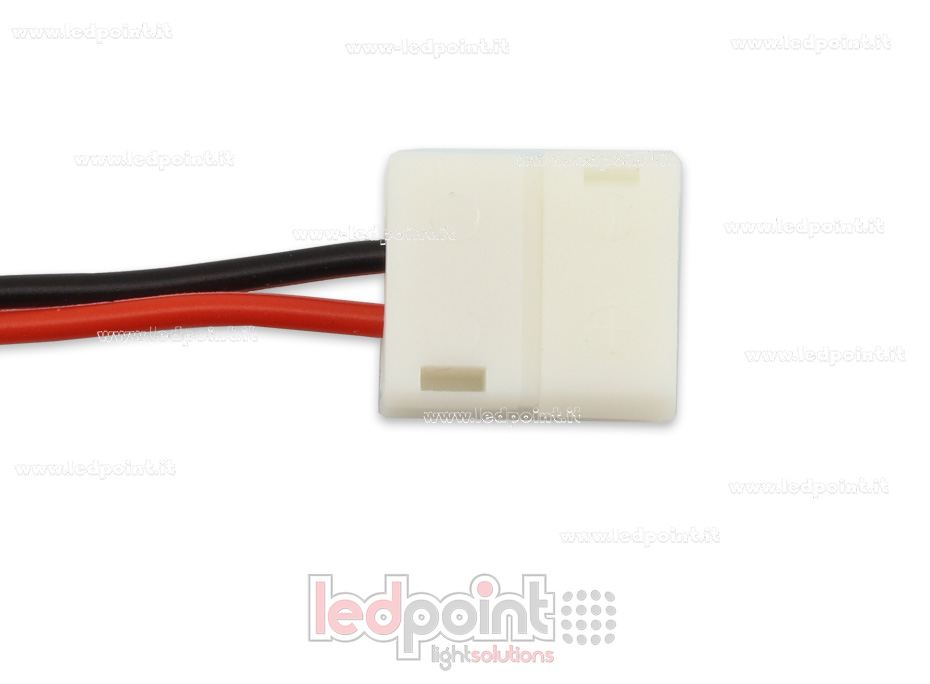 Conector waterproof con cable de 14cm para tiras de led IP65/IP53 2835 y 3528 monocromáticas (PCB 8mm), versión reducida