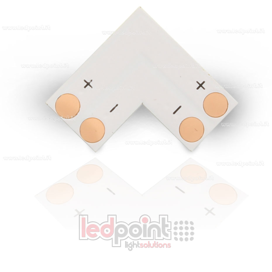 Conector para soldar en forma de L para tiras de led 2835 y 5050 monocromáticas (PCB 10mm)