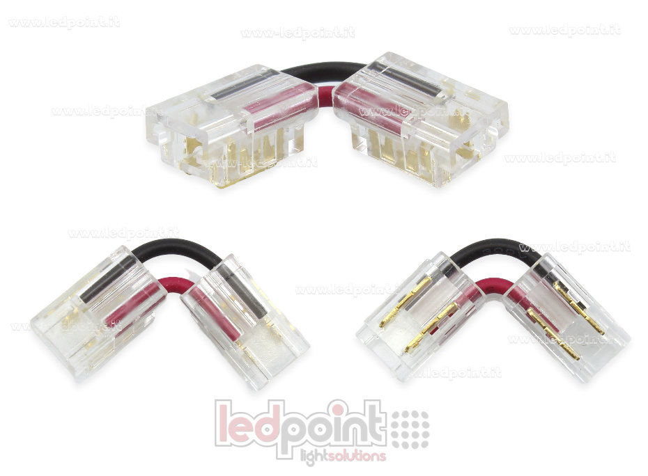 Conector en L para unión de tira y COB con PCB de 5mm con 2 pines Conector en L para unión de tira y COB con PCB de 5mm con 2 pines