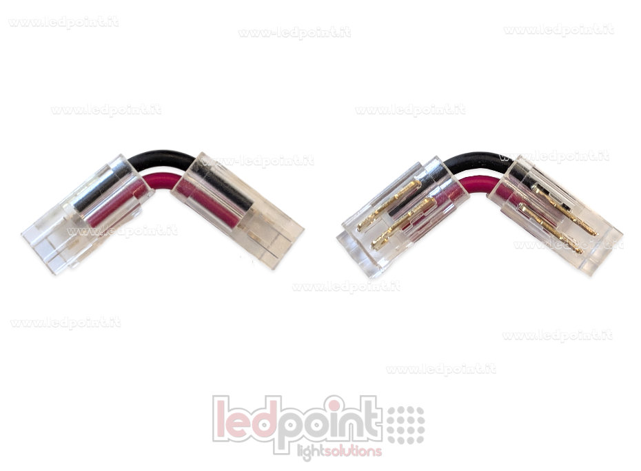 Conector en L para unión de tira con PCB de 5mm y 6mm con 2 pines
