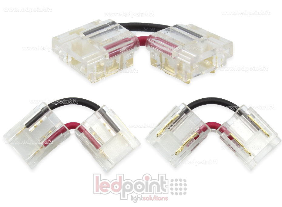 Conector en L para unión de tira y COB con PCB de 8mm con 2 pines