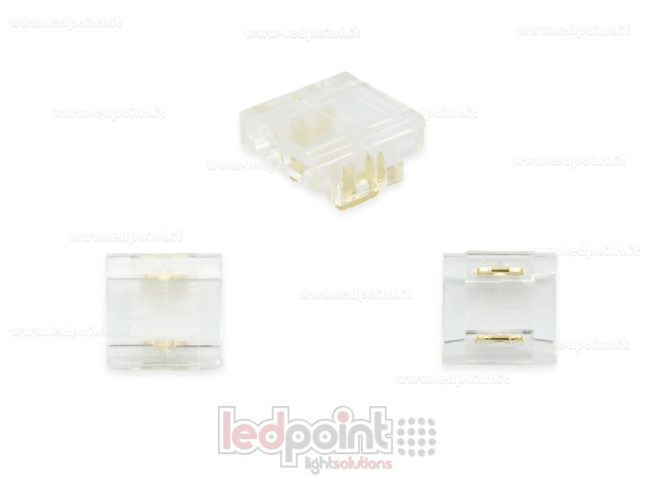 Conector transparente para unión de tira y COB con PCB de 8mm con 2 pines