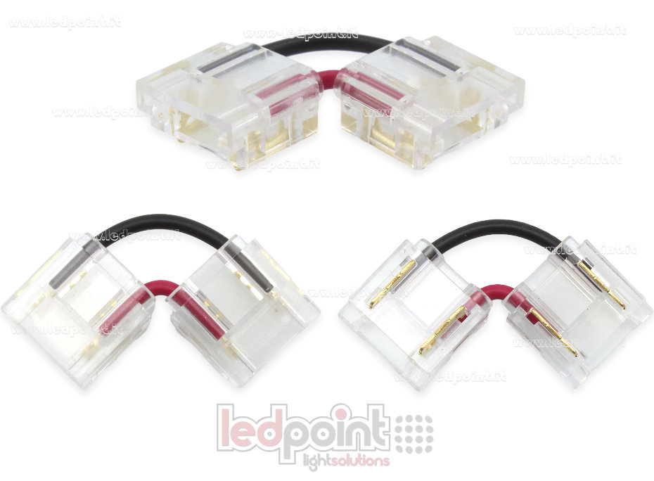 Conector en L para unión de tira y COB con PCB de 10mm con 2 pines