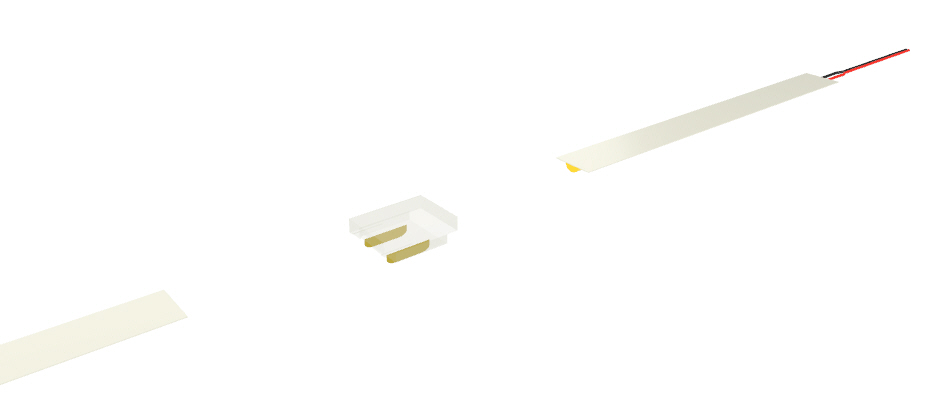 Conector transparente para unión de tira y COB con PCB de 5mm con 2 pines