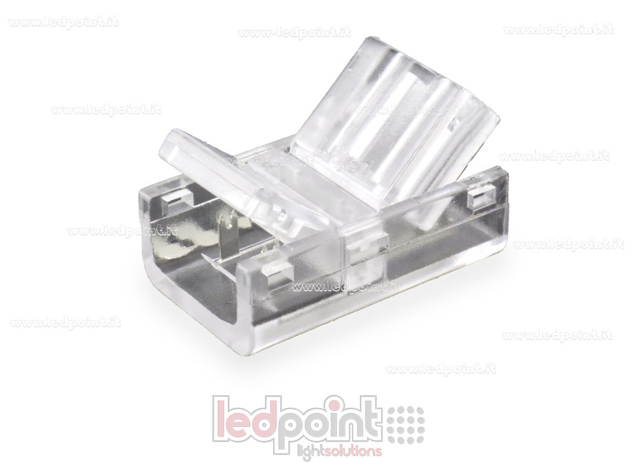 Conector para tiras LED y COB de PCB de 10mm, 2 pines y cable cavo, versión reducida transparente