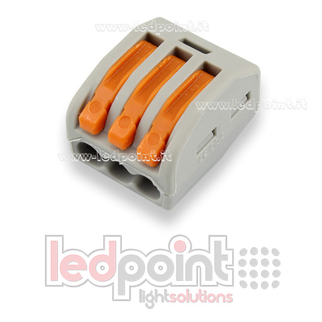 Conector rápido 3 hilos con barra para cables 22-12 AWG (0,2-3,3 mm2)