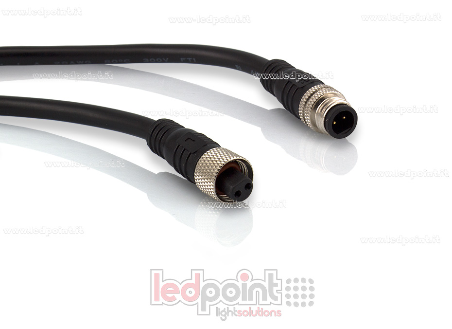 Conector impermeable IP66 para tira monocromática, 2 pins, 22-20 AWG CMW-C2-BK Conector impermeable IP66 para tira monocromática, 2 pins, 22-20 AWG CMW-C2-BK