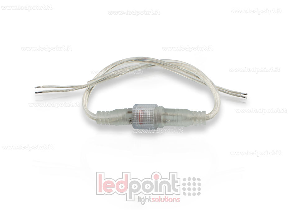 Conector impermeable IP65 para tira monocromática, 2 pins, 22-20 AWG
