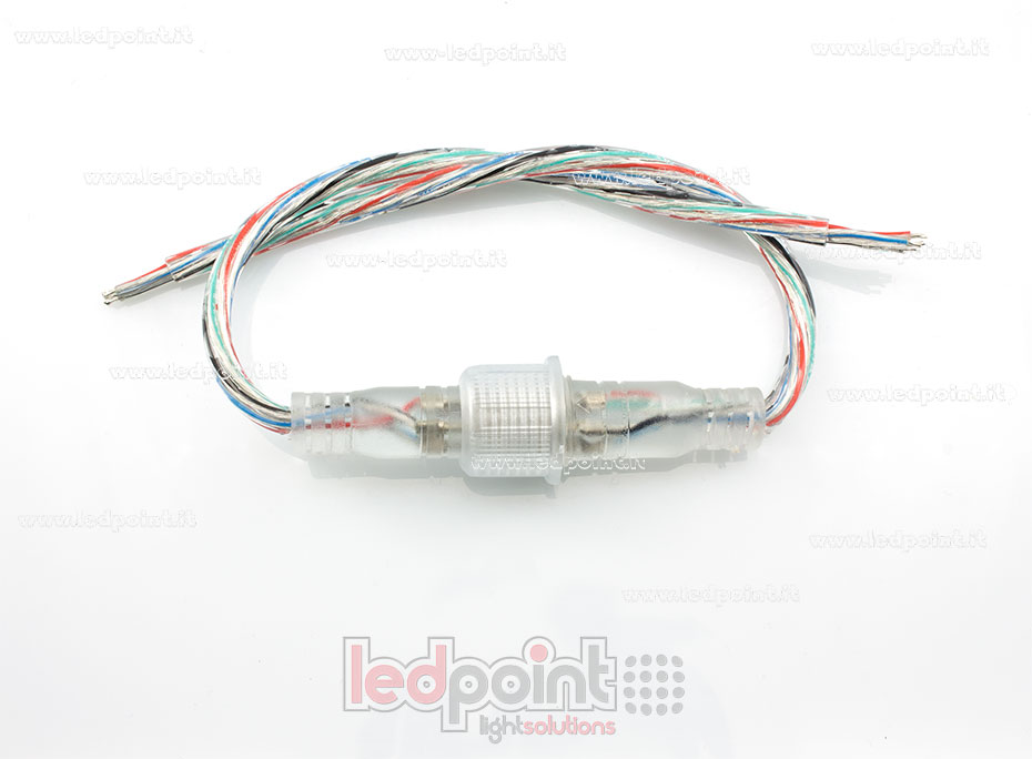Conector impermeable IP65 para tira RGB, 4 pins, 22-20 AWG