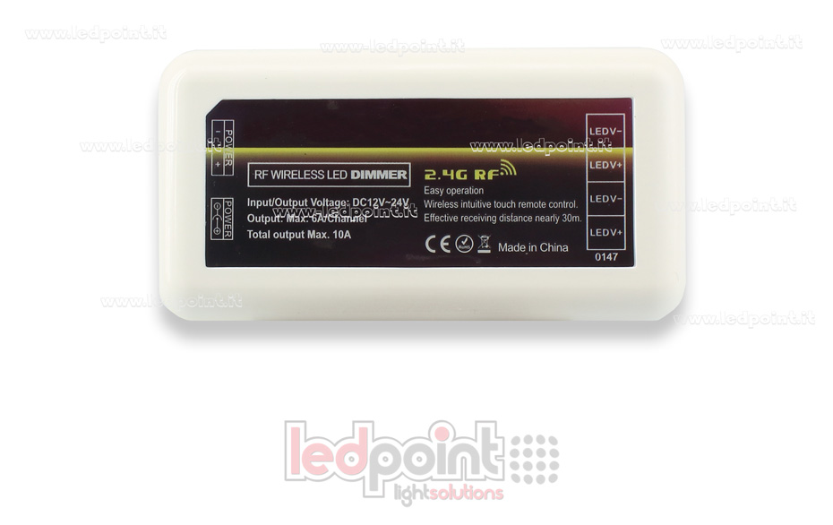 Controlador dimmer con RF táctil 4 zonas 2.4GHz 12/24V max. 10A CT-MON-122-RF241v2C Controlador dimmer con RF táctil 4 zonas 2.4GHz 12/24V max. 10A CT-MON-122-RF241v2C
