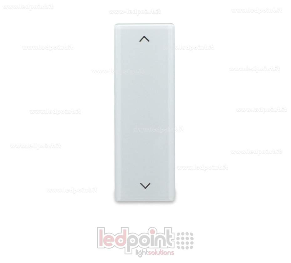 Mando de pared de cristal blanco 86x28mm con 2 botones, 433Mhz Mando de pared de cristal blanco 86x28mm con 2 botones, 433Mhz