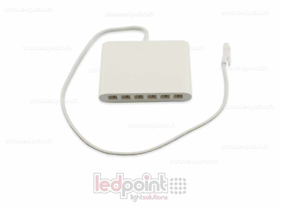 Dimmer monocromático 12/48 V con caja de distribución de 6 canales, máx. 3 A, RF 433 MHz