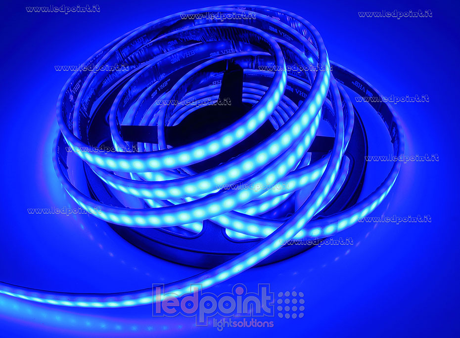 Tira de led 2835 24V IP67 460-465nm 120led/m