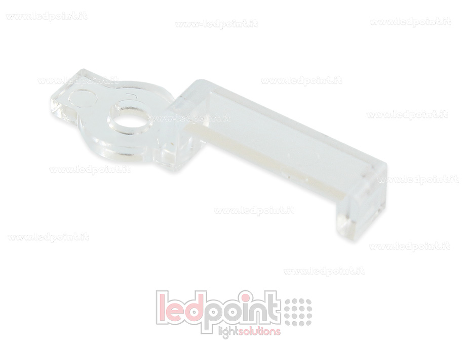 Grapa de montaje de plástico para tira LED IP6x 12x4mm con único tornillo lateral