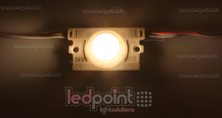 Módulo led 2835, 1,4W 24V, blanco cálido 3000K, IP65 con lente 18°*50° Módulo led 2835, 1,4W 24V, blanco cálido 3000K, IP65 con lente 18°*50°