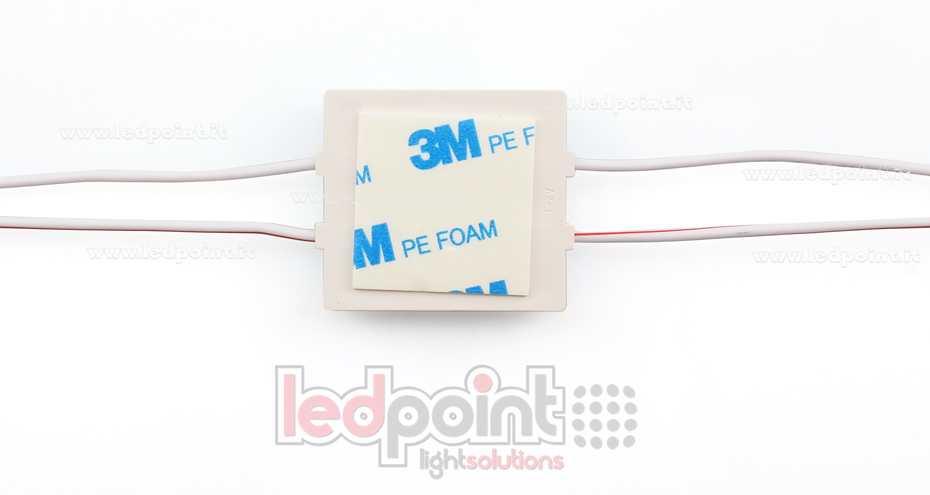 Módulo 4 led 2835, 1,44W 24V, blanco cálido 3000K, IP65 con lente 175° Módulo 4 led 2835, 1,44W 24V, blanco cálido 3000K, IP65 con lente 175°