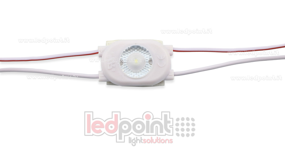 Módulo led 2835, 0,5W 12V, blanco frío 6000-6500K, IP65 con lente 165° ModD-600-0181/0.5