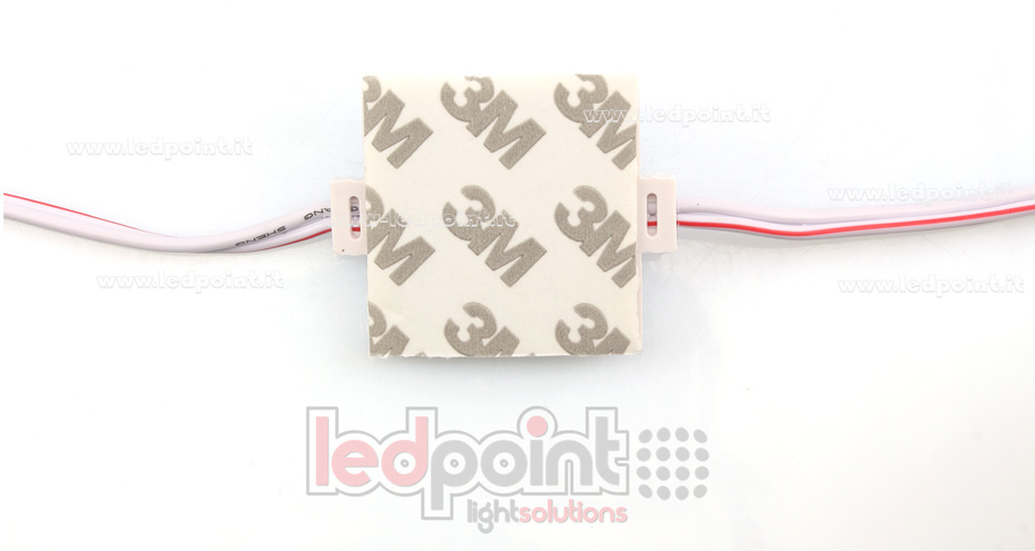 Módulo 4 led 2835, 1,44W 12V, blanco frío 6000-6500K, IP65 con lente 160° ModD-600-0481