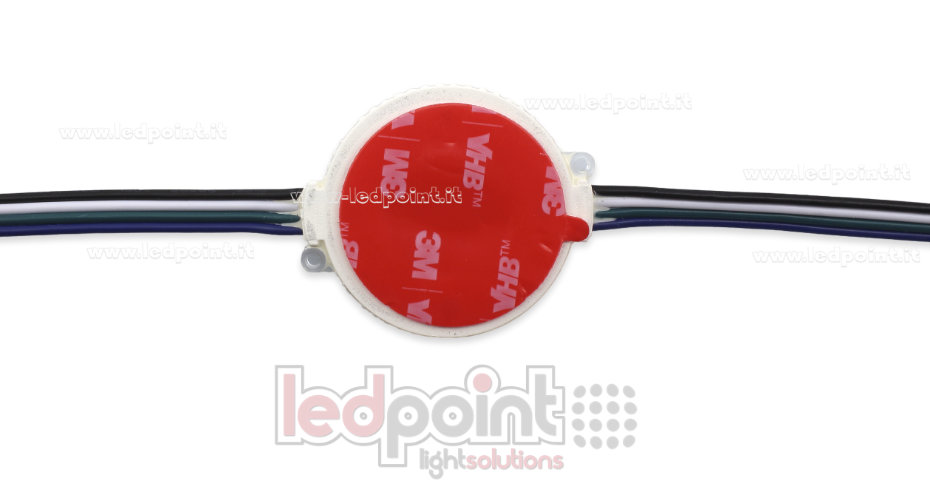 Módulo 6 led Pixel RGB 1804IC 3528 24V 1,44W IP67 con lente 165° Módulo 6 led Pixel RGB 1804IC 3528 24V 1,44W IP67 con lente 165°