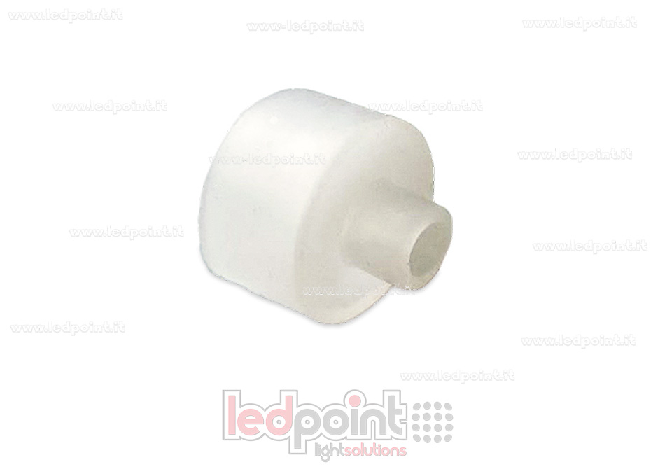 Tapa transparente para Led Neon Flex 15mm redondo con agujero para salida de cable Tapa transparente para Led Neon Flex 15mm redondo con agujero para salida de cable