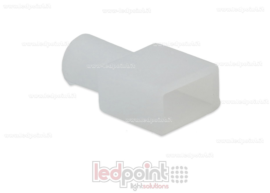 Tapa final con orificio frontal para cable de alimentación para Led Neon Flex 4x8mm