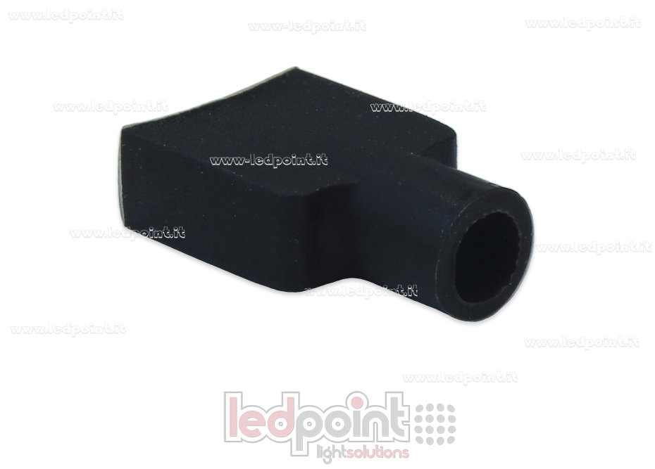 Tapa final negra con orificio frontal para cable de alimentación para Led Neon Flex 6x12mm Tapa final negra con orificio frontal para cable de alimentación para Led Neon Flex 6x12mm