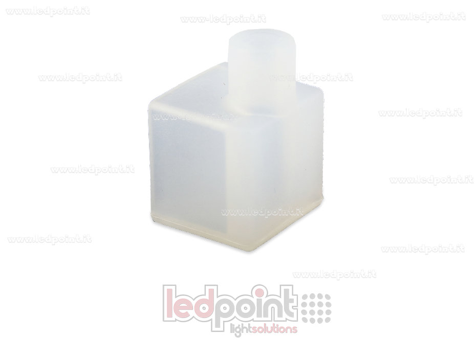 Tapa final con salida lateral para cable de alimentación para Neon Flex 10x10mm Tapa final con salida lateral para cable de alimentación para Neon Flex 10x10mm