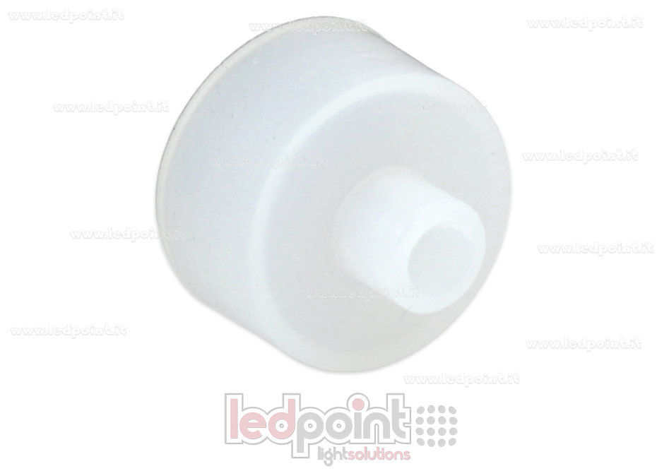 Tapa final con salida frontal del cable de alimentación para Led Neon Flex Ø18mm
