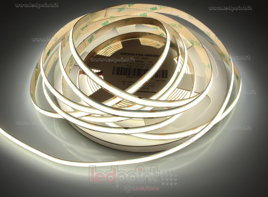 Tira de led COB 12V IP20 4000K 480led/m