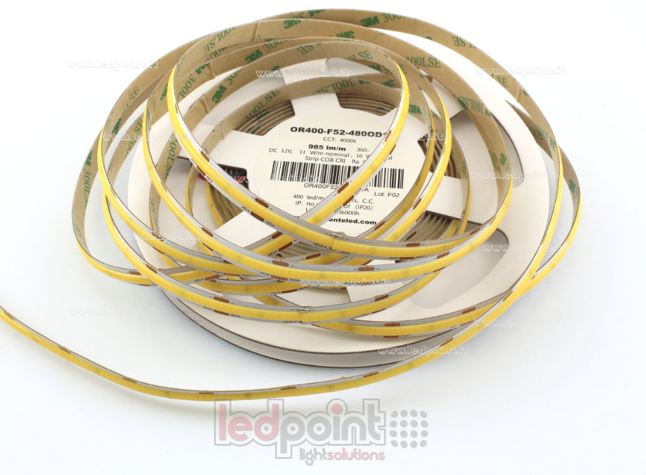 Tira de led COB 12V IP20 4000K 480led/m
