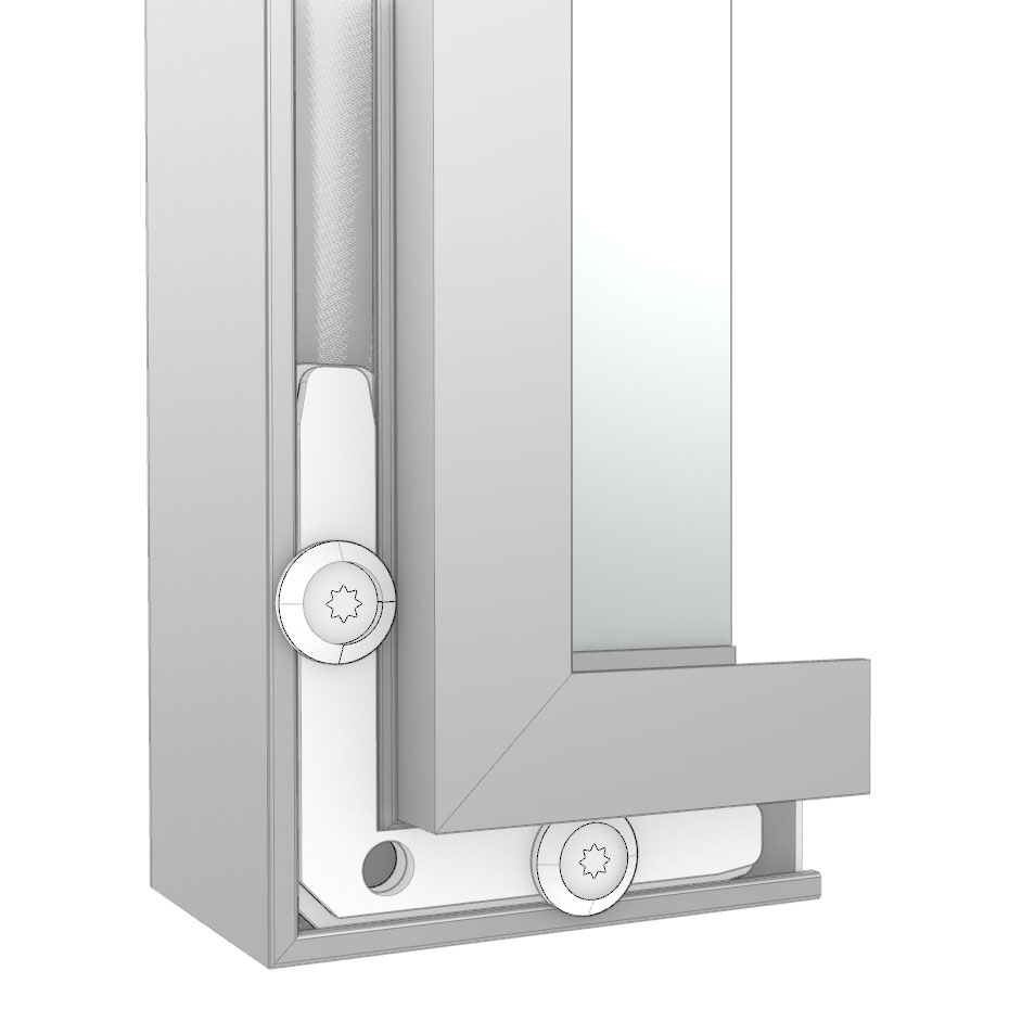 Unión de metal para perfiles de aluminio de espejo 90° horizontal