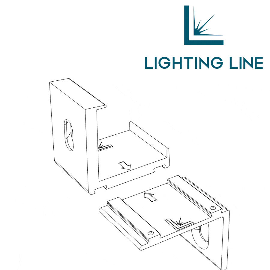 Grapa de montaje de plástico para perfil esquinero AN02-08 y AN03-08