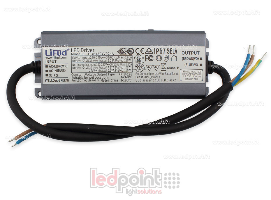 Fuente de alimentación 150W 24V IP67 LiFud Fuente de alimentación 150W 24V IP67 LiFud