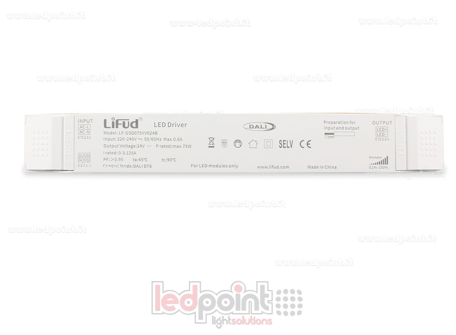 Fuente de alimentación ultra slim 75W 24V DALI + Push Dim LiFud Fuente de alimentación ultra slim 75W 24V DALI + Push Dim LiFud
