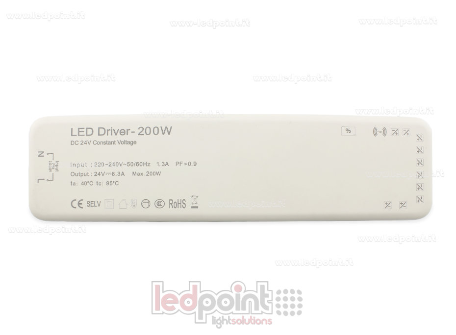 Fuente de alimentación 200W 24V Slim con bornera para sensores
