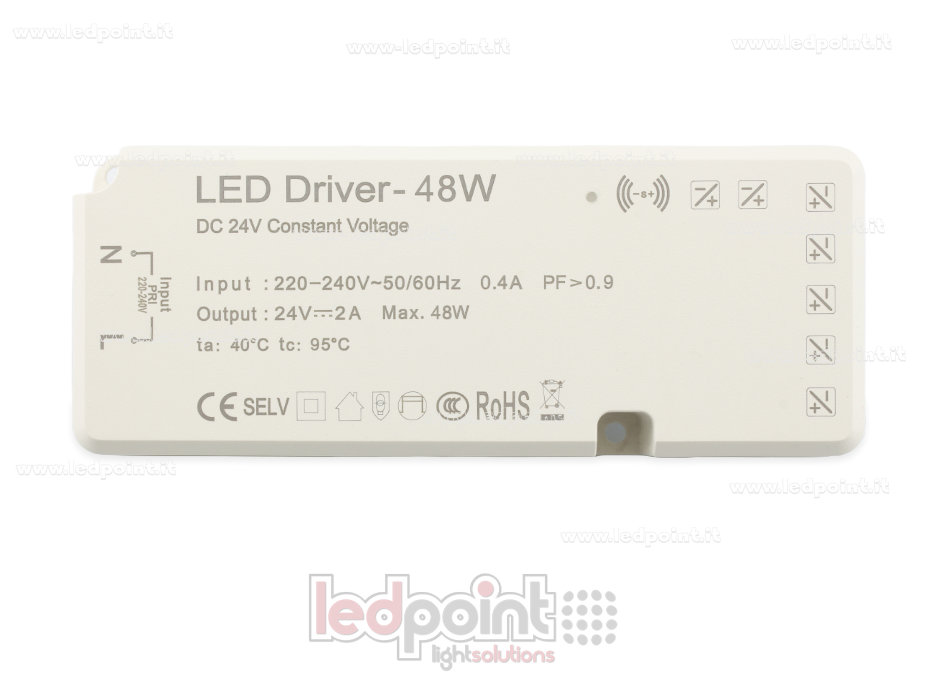 Fuente de alimentación 48W 24V Slim con bornera para sensores