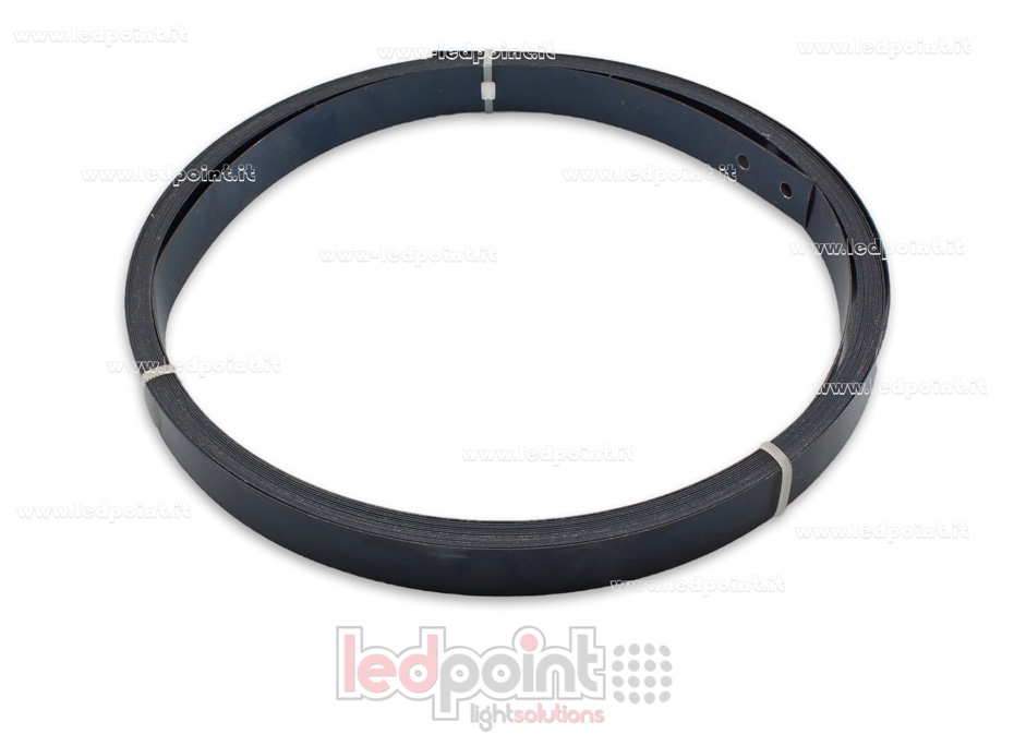 Perfil de cinta flexible de plástico reforzado negro para tiras LED, 10m
