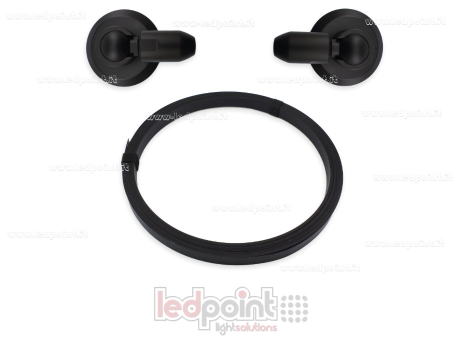Banda perfil de acero negro flexible para tiras LED, 20m Banda perfil de acero negro flexible para tiras LED, 20m