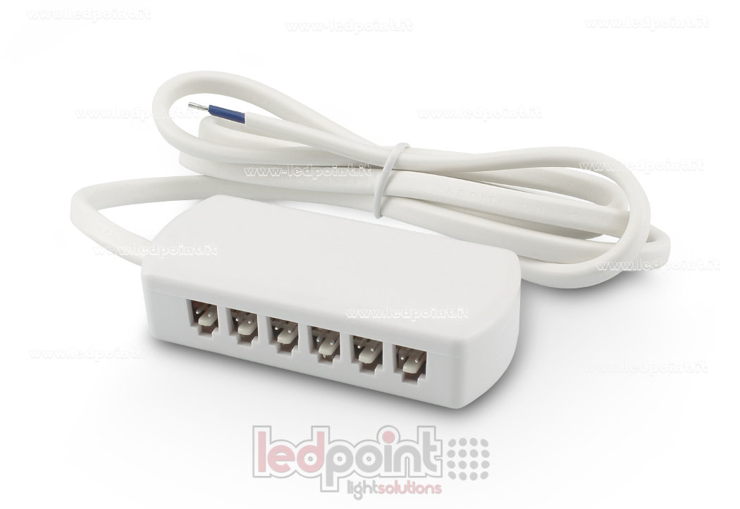 Toma rápida múltipla con 12 salidas pequeñas con cableado de alimentación,max 24V/3A