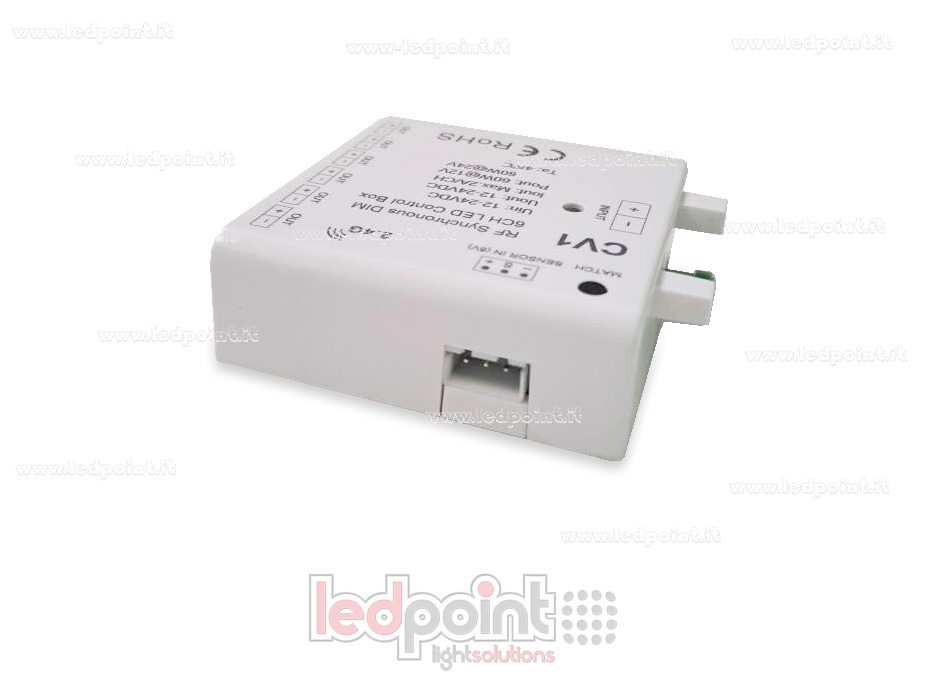 Interfaz dimmer 6ch 60W 12V-24V, RF 2.4GHz con entrada para sensor Interfaz dimmer 6ch 60W 12V-24V, RF 2.4GHz con entrada para sensor