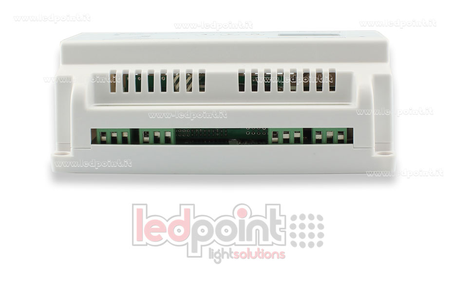 DMX 512 descodificador carril DIN, 12 canales de 5A cada uno, tensión 12-36V DC DMX 512 descodificador carril DIN, 12 canales de 5A cada uno, tensión 12-36V DC