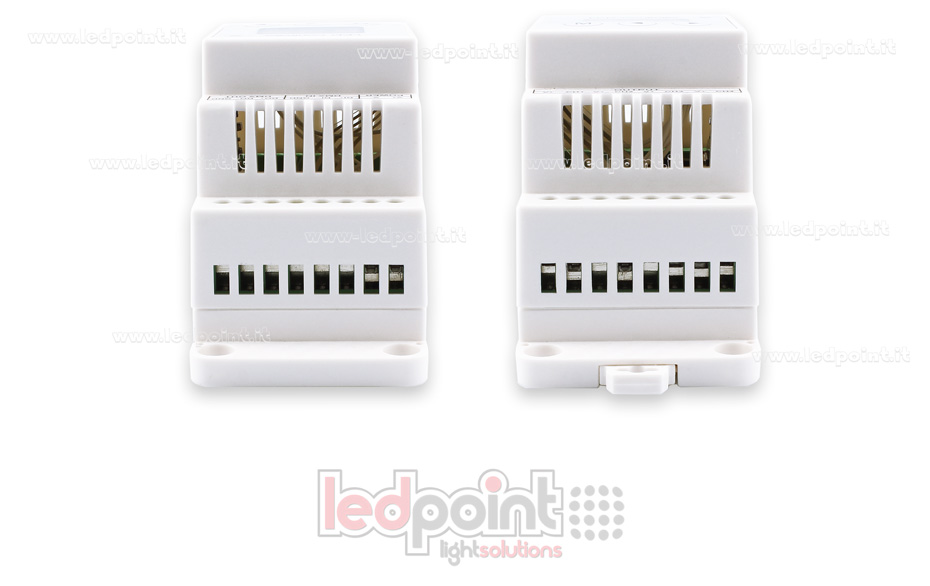 DMX 512 descodificador carril DIN, 4 canales de 5A cada uno, tensión 12-24V DC DMX 512 descodificador carril DIN, 4 canales de 5A cada uno, tensión 12-24V DC