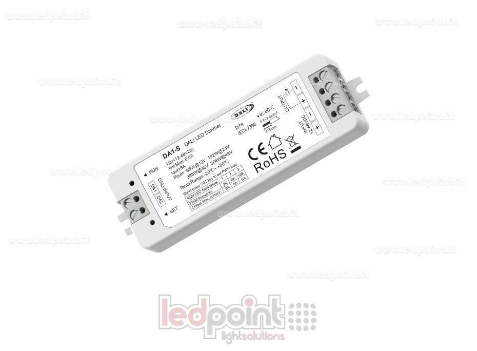 Dimmer DALI-2, 1 Canal 8A, 12-48V CC, Tensión Constante