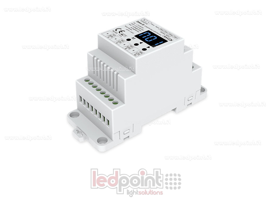 Dimmer DALI-2, carril DIN, 4 canales 5A, 12-48V DC, voltaje constante (DT6) Dimmer DALI-2, carril DIN, 4 canales 5A, 12-48V DC, voltaje constante (DT6)
