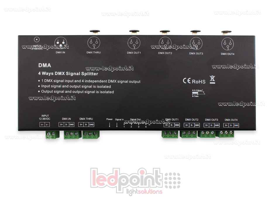 Divisor de señal DMX 4 canales Divisor de señal DMX 4 canales