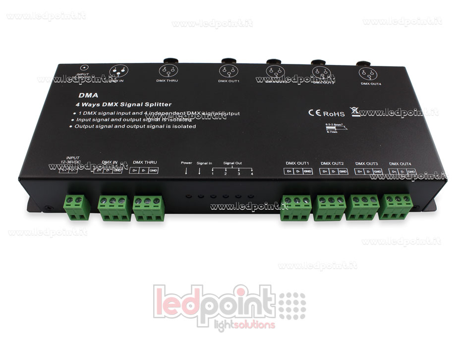 Divisor de señal DMX 4 canales Divisor de señal DMX 4 canales