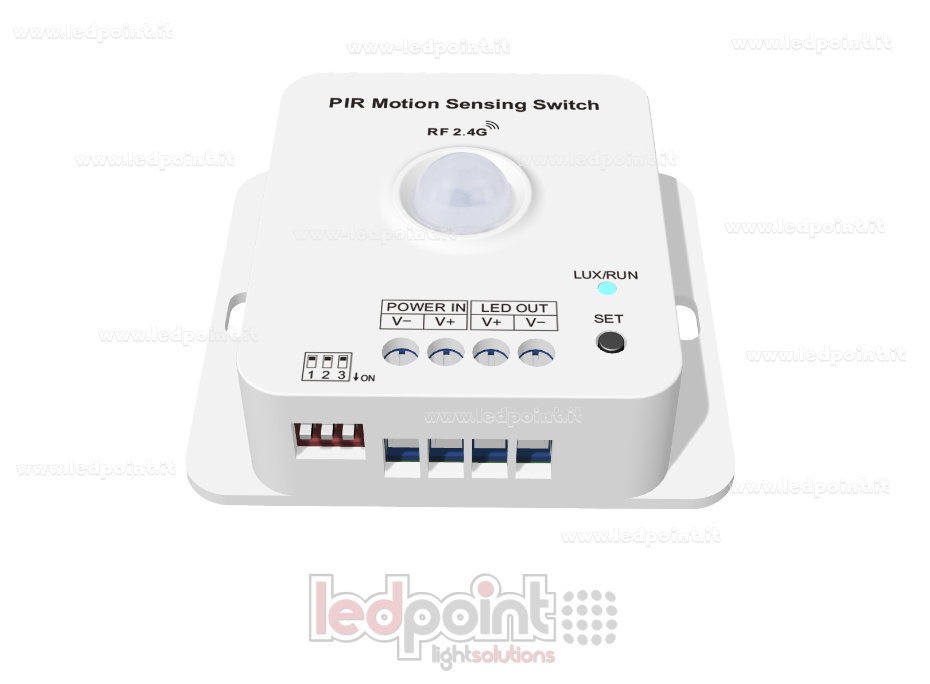 Interruptor con sensor de movimiento PIR, 6A*12-24V/4A*36-48V, RF2.4GHz