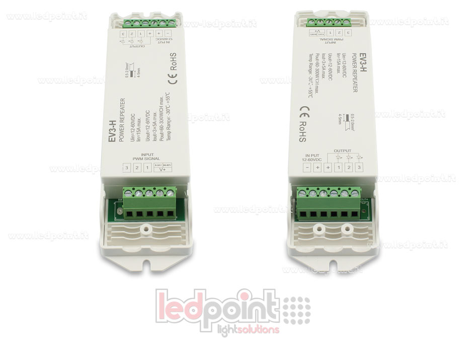 Amplificador RGB 12-60V 15A (3 canales de 5A) Amplificador RGB 12-60V 15A (3 canales de 5A)